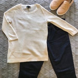 The Limited Ivory 3/4 Sleeve Sweater